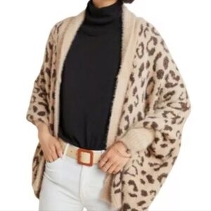 Akemi + Kin By Anthropologie Leopard Print Cardigan - Tan and Black